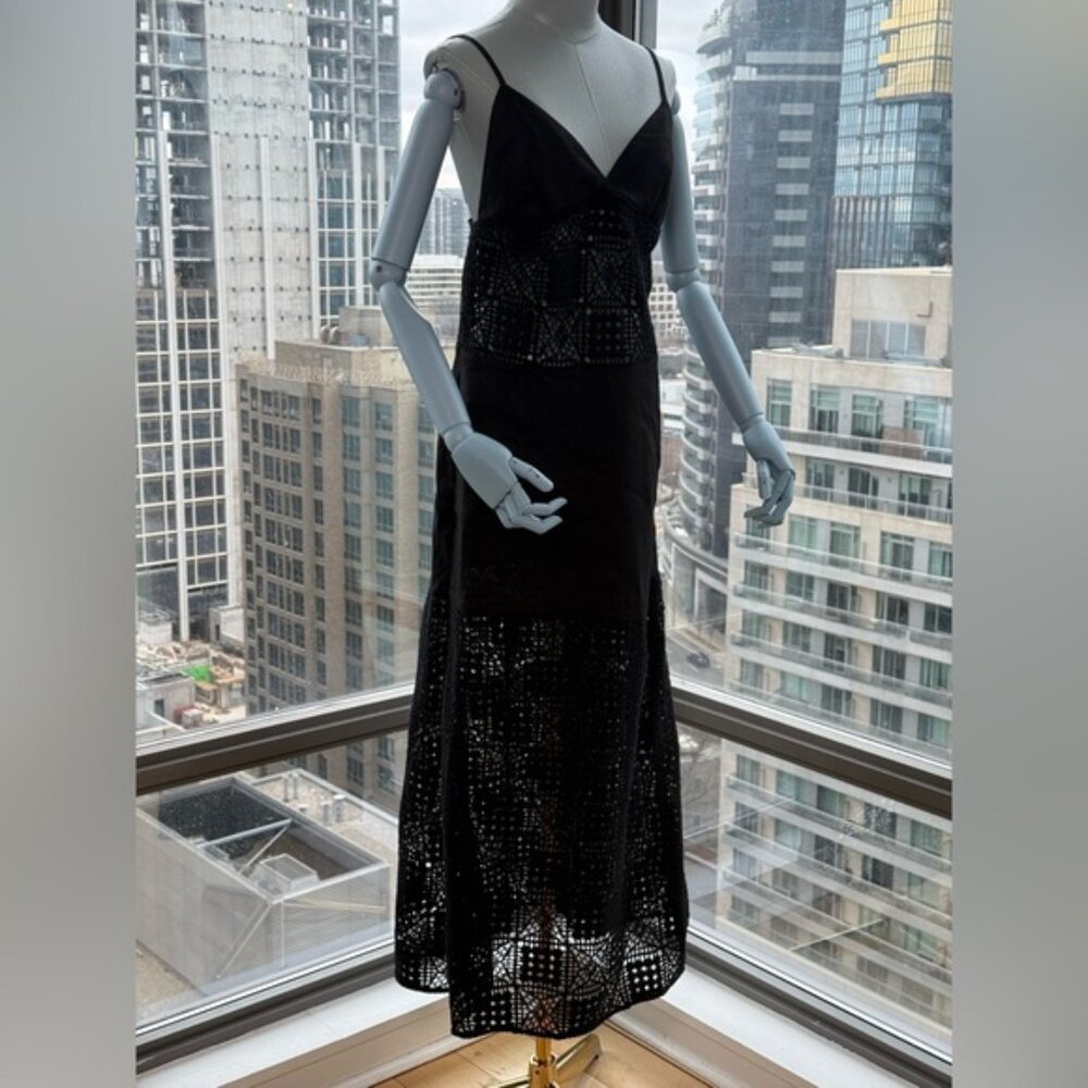 🆕 SIR THE LABEL 🧿 NWOT Rayure Tri Crochet Maxi Dress, Black Crochet, Sz 2 US 6 - Picture 5 of 16